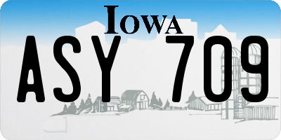 IA license plate ASY709
