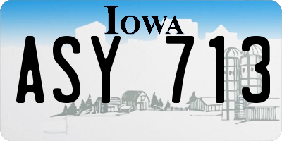 IA license plate ASY713