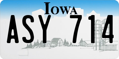 IA license plate ASY714