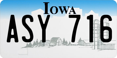 IA license plate ASY716