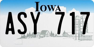 IA license plate ASY717