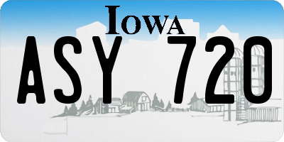 IA license plate ASY720