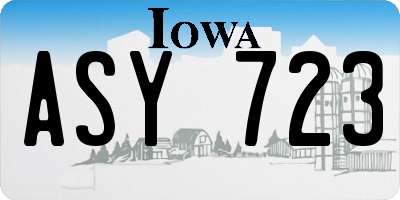 IA license plate ASY723