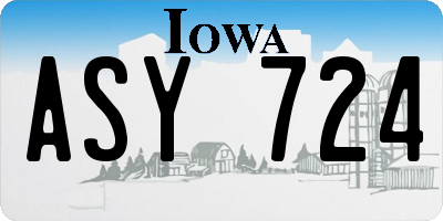 IA license plate ASY724