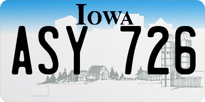IA license plate ASY726