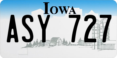 IA license plate ASY727
