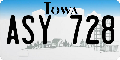 IA license plate ASY728