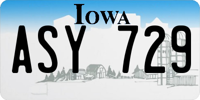 IA license plate ASY729