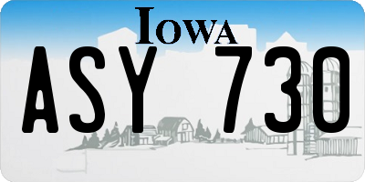 IA license plate ASY730
