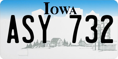 IA license plate ASY732