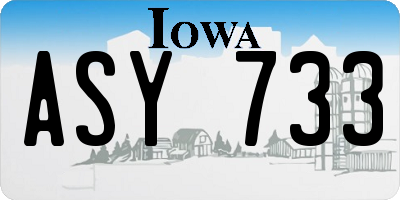 IA license plate ASY733
