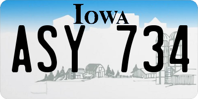 IA license plate ASY734