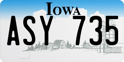 IA license plate ASY735