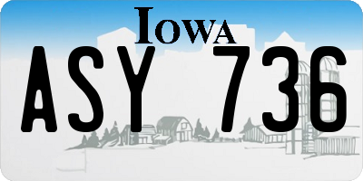 IA license plate ASY736