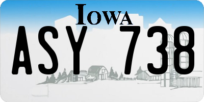 IA license plate ASY738