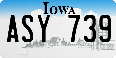 IA license plate ASY739