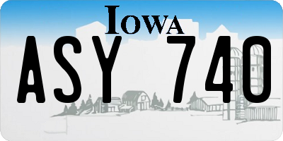 IA license plate ASY740