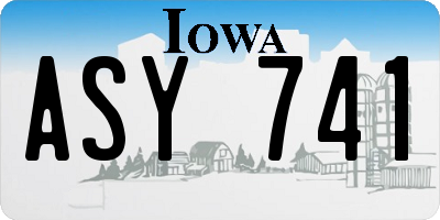 IA license plate ASY741