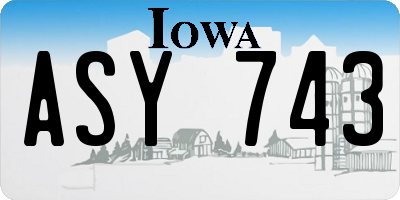 IA license plate ASY743