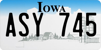 IA license plate ASY745