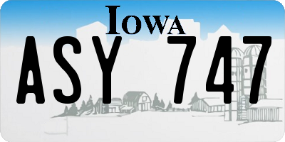 IA license plate ASY747