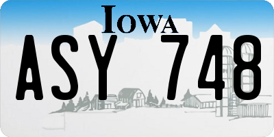IA license plate ASY748