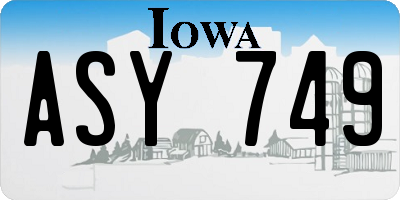 IA license plate ASY749