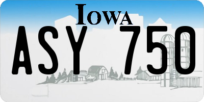 IA license plate ASY750