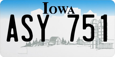 IA license plate ASY751