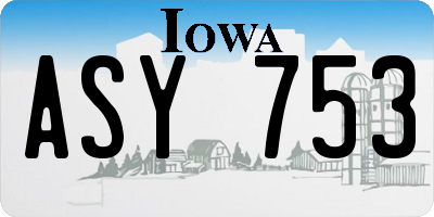 IA license plate ASY753