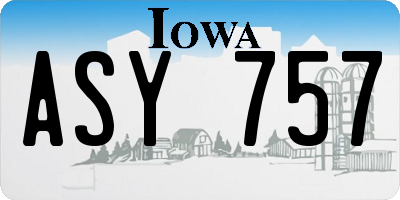 IA license plate ASY757