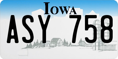 IA license plate ASY758
