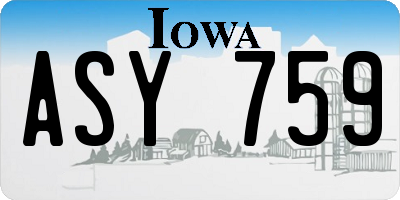 IA license plate ASY759