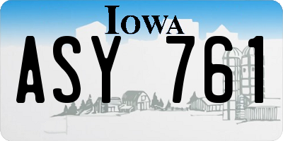 IA license plate ASY761