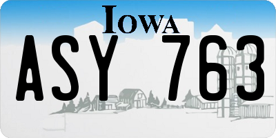 IA license plate ASY763