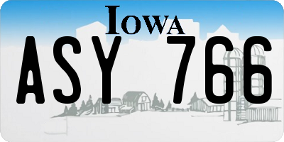 IA license plate ASY766