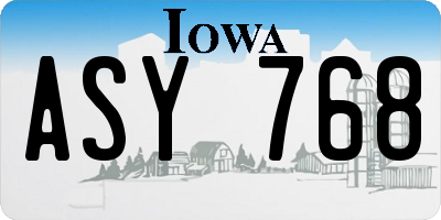 IA license plate ASY768