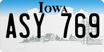 IA license plate ASY769