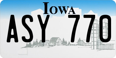 IA license plate ASY770