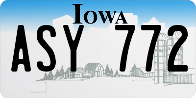 IA license plate ASY772