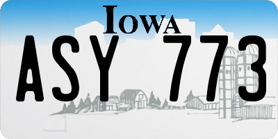 IA license plate ASY773