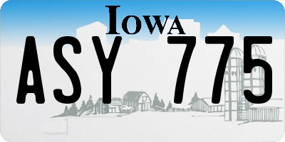 IA license plate ASY775