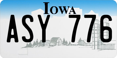 IA license plate ASY776