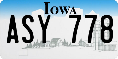IA license plate ASY778