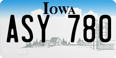 IA license plate ASY780