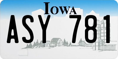 IA license plate ASY781