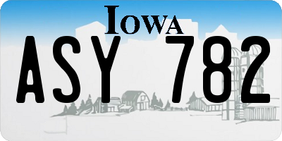 IA license plate ASY782