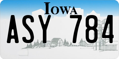 IA license plate ASY784