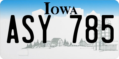 IA license plate ASY785