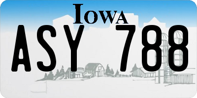 IA license plate ASY788